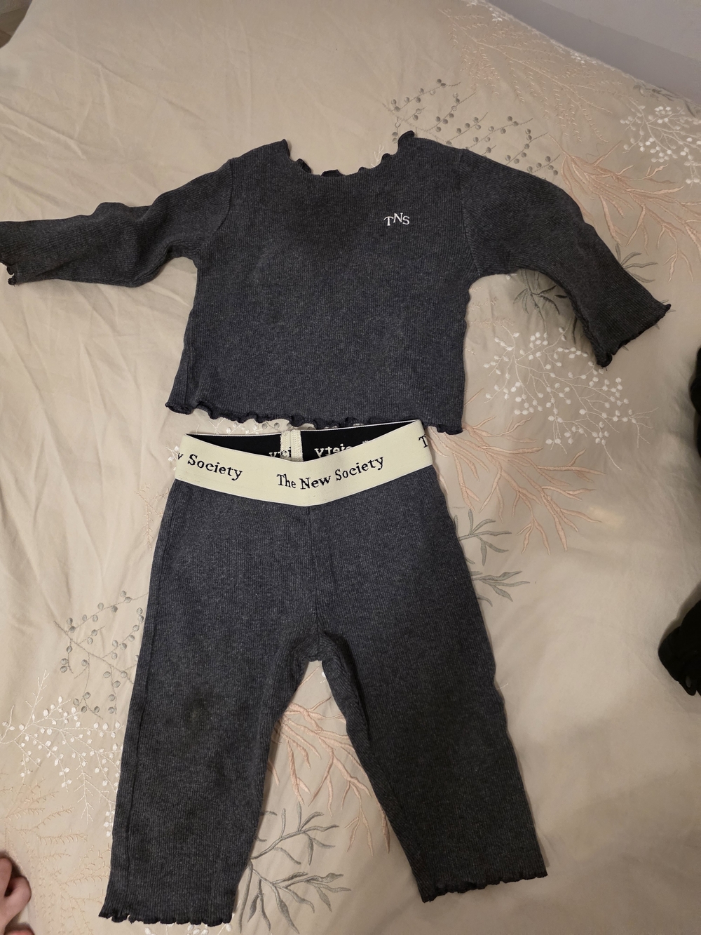 The New Society Kids Gray Jeggings Matching Set - Cozy Stretch Fit